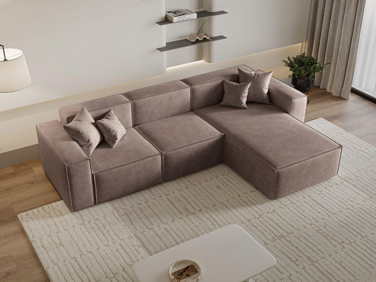 ECKSOFA Arizona Braun Rechts - Braun, Holz/Textil (265/180cm) - Graingold