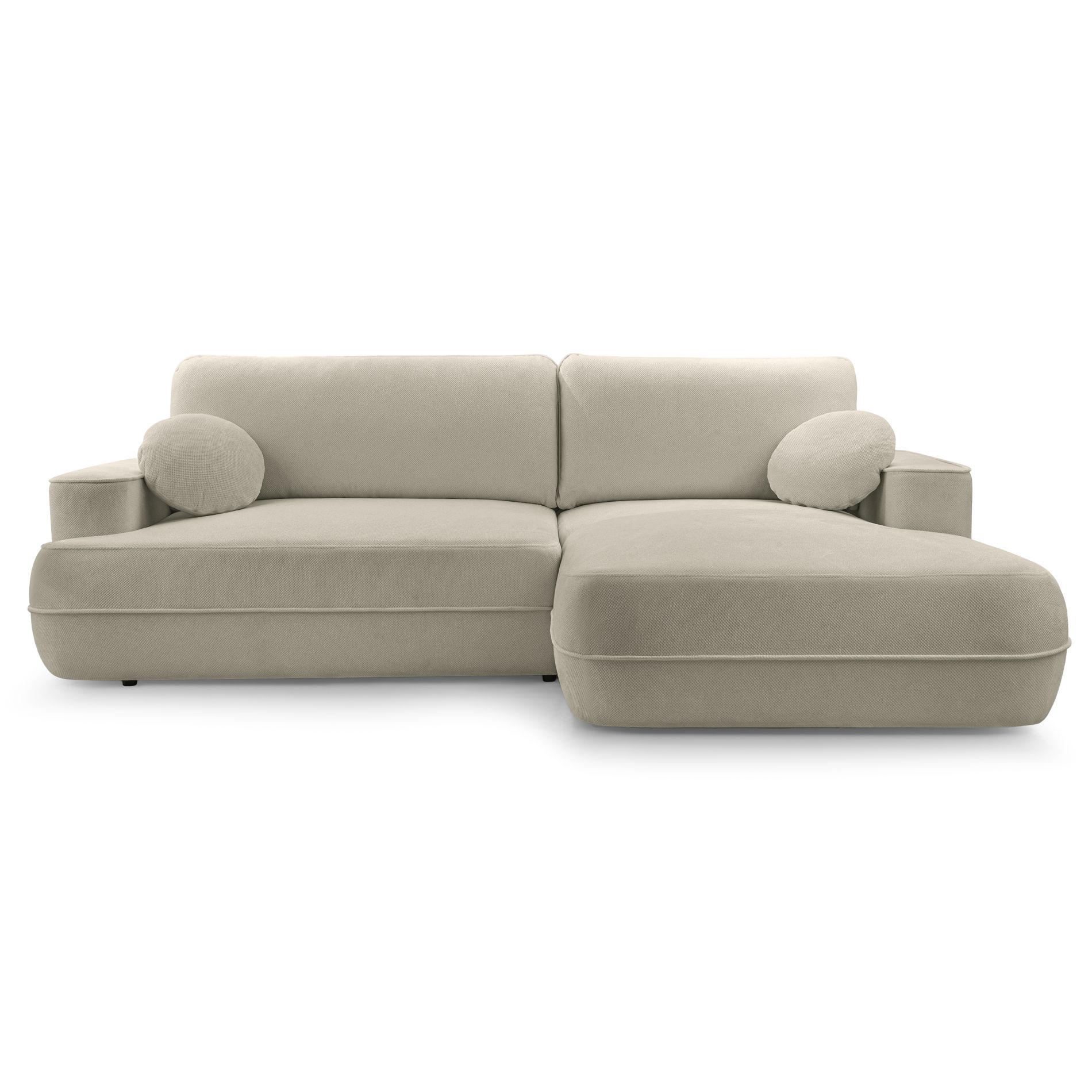 ECKSOFA Fuerro Hellbraun Strukturstoff - Hellbraun/Schwarz, Kunststoff/Textil (168/260cm) - Selsey