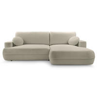 ECKSOFA Fuerro Hellbraun Strukturstoff - Hellbraun/Schwarz, Kunststoff/Textil (168/260cm) - Selsey