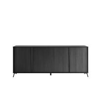 SIDEBOARD mit 4 Türen L205 cm - City - Schwarz, Holzwerkstoff (40/84/205cm) - Calicosy