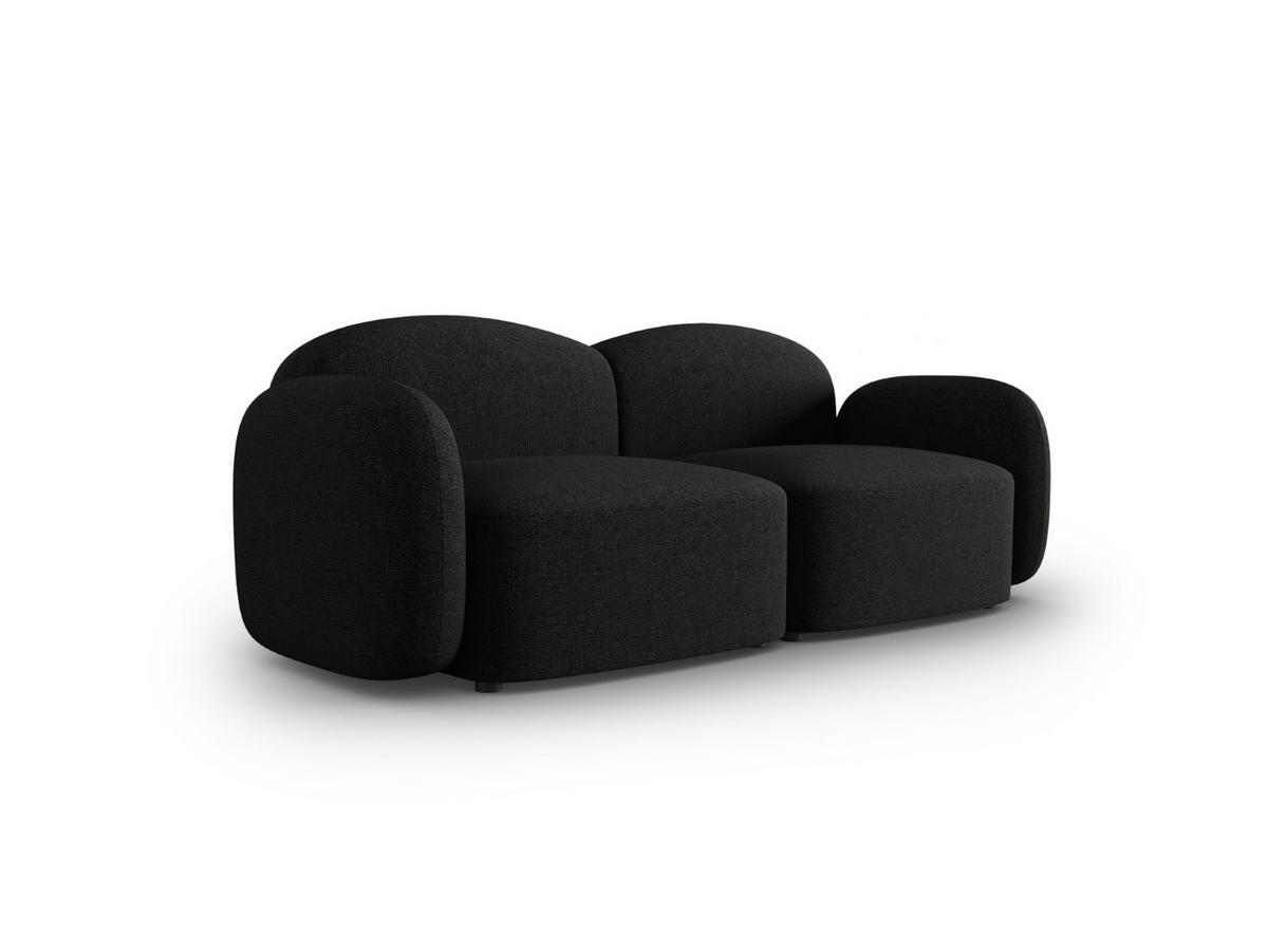 SOFA Blair aus Chenille-Stoff mischung schwarz 2 Sitzplätze - Schwarz, Textil (87/80/194cm) - Micadoni