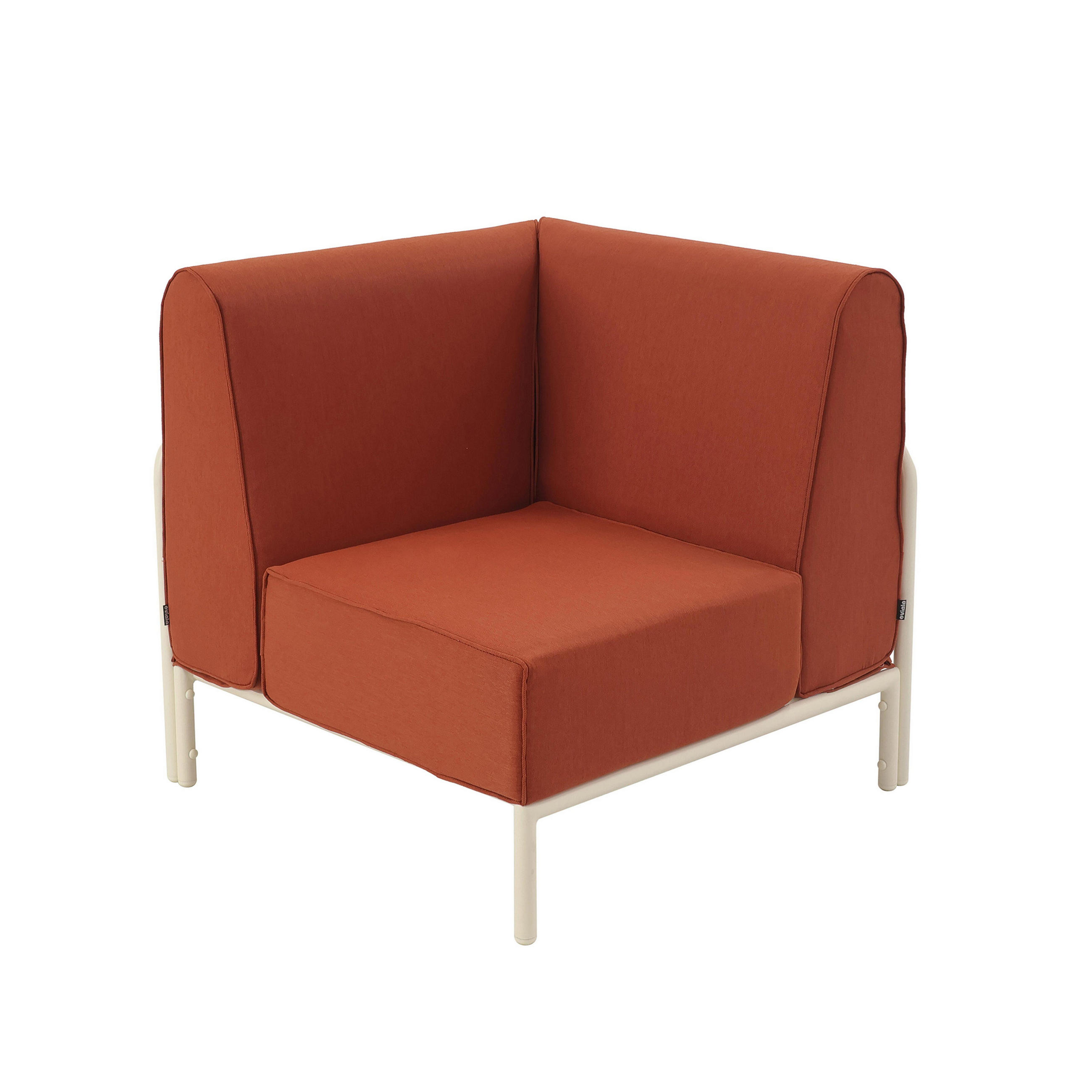 ECKSESSEL, Terrakotta - Orange, Textil (80/78/80cm) - Oviala