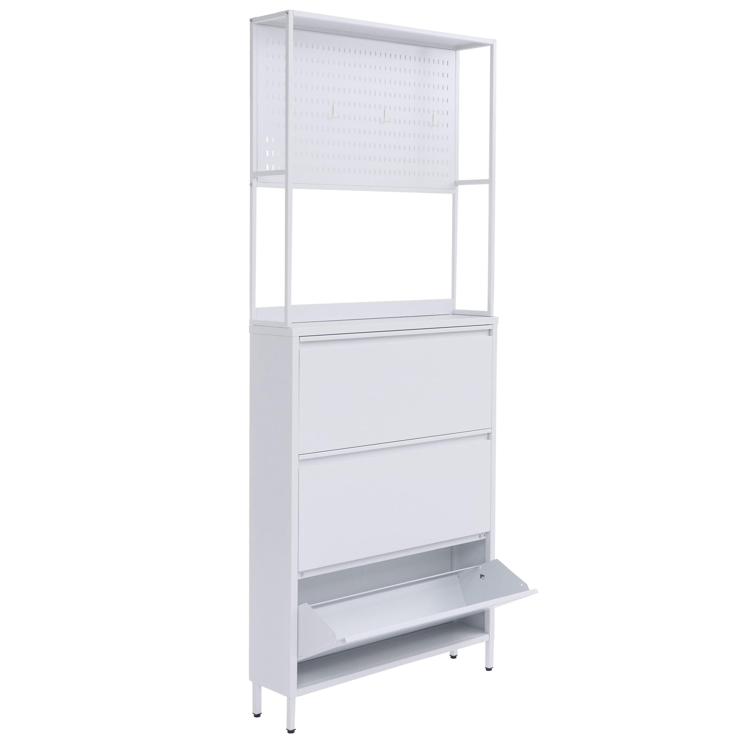 SCHUHSCHRANK Weiß - Weiß, Metall (80/201/20cm) - MCW