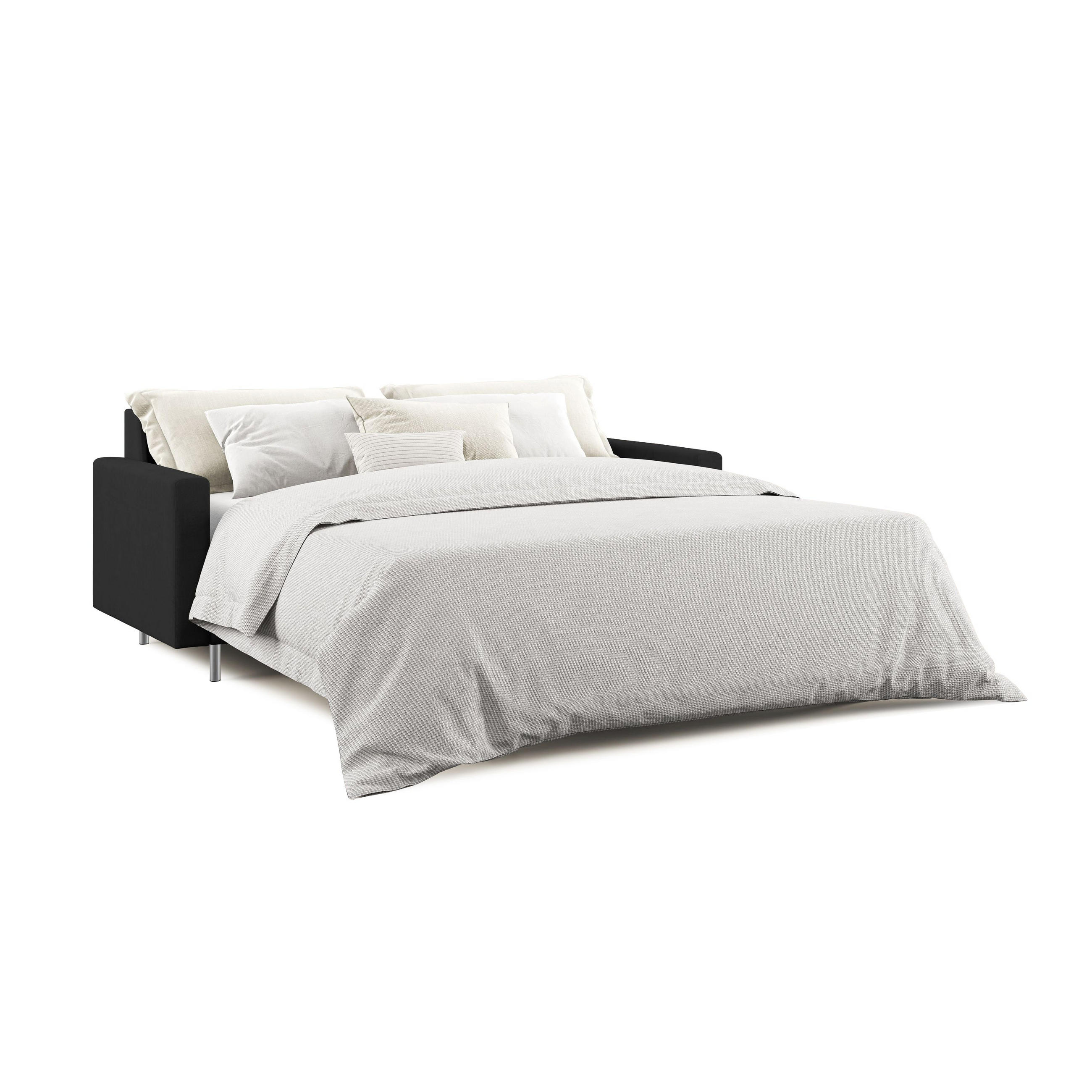 SCHLAFSOFA Megan - Schwarz, Textil (208/97/96cm) - Divani.store