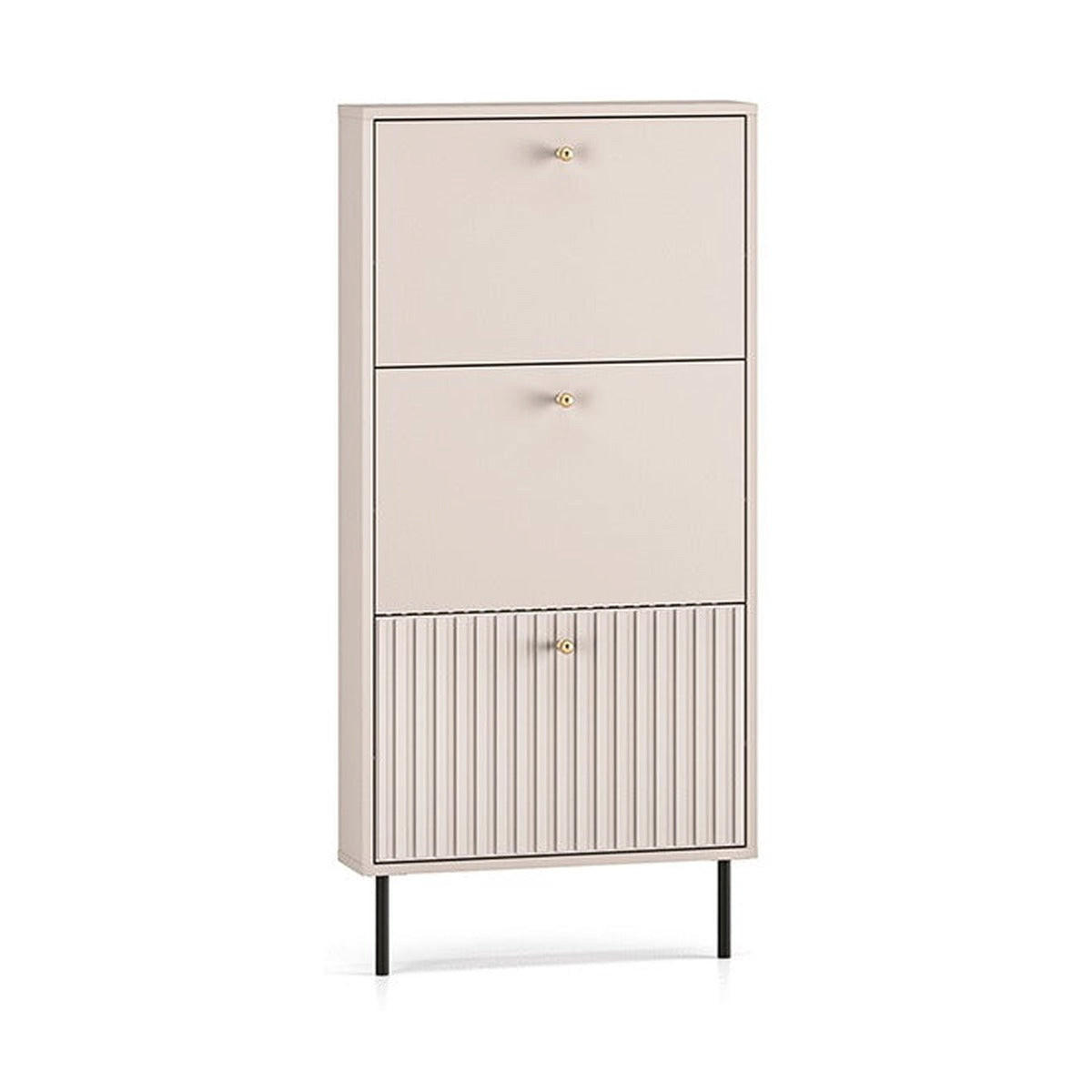 SCHUHSCHRANK – 60 cm – Sophie – Kaschmir / Eichefarben – Höhe 126 cm - Kaschmir/Eichefarben, Holzwerkstoff (60/126/15cm) - hi-markt