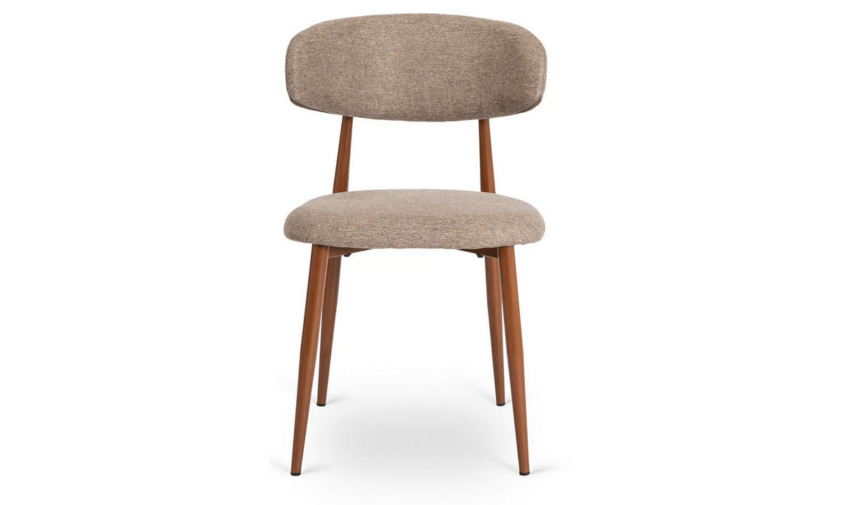 POLSTERSTUHL VITO 48/50/80 cm Nussbaum/Beige - Beige/Nussbaumfarben, Textil/Metall (48/80/50cm) - Lookway
