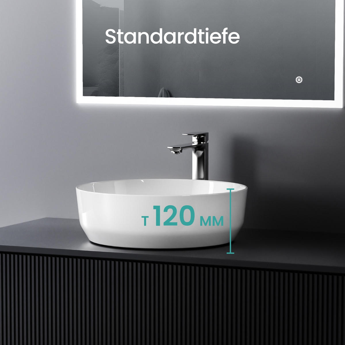 WASCHBECKEN Zylindrisch Keramik Weiß glänzend - Weiß, Keramik (39/12/39cm) - EMKE