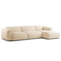 3-SITZER ECKSOFA mit Longchair - Beige/Schwarz, Kunststoff/Textil (317/173cm) - home24