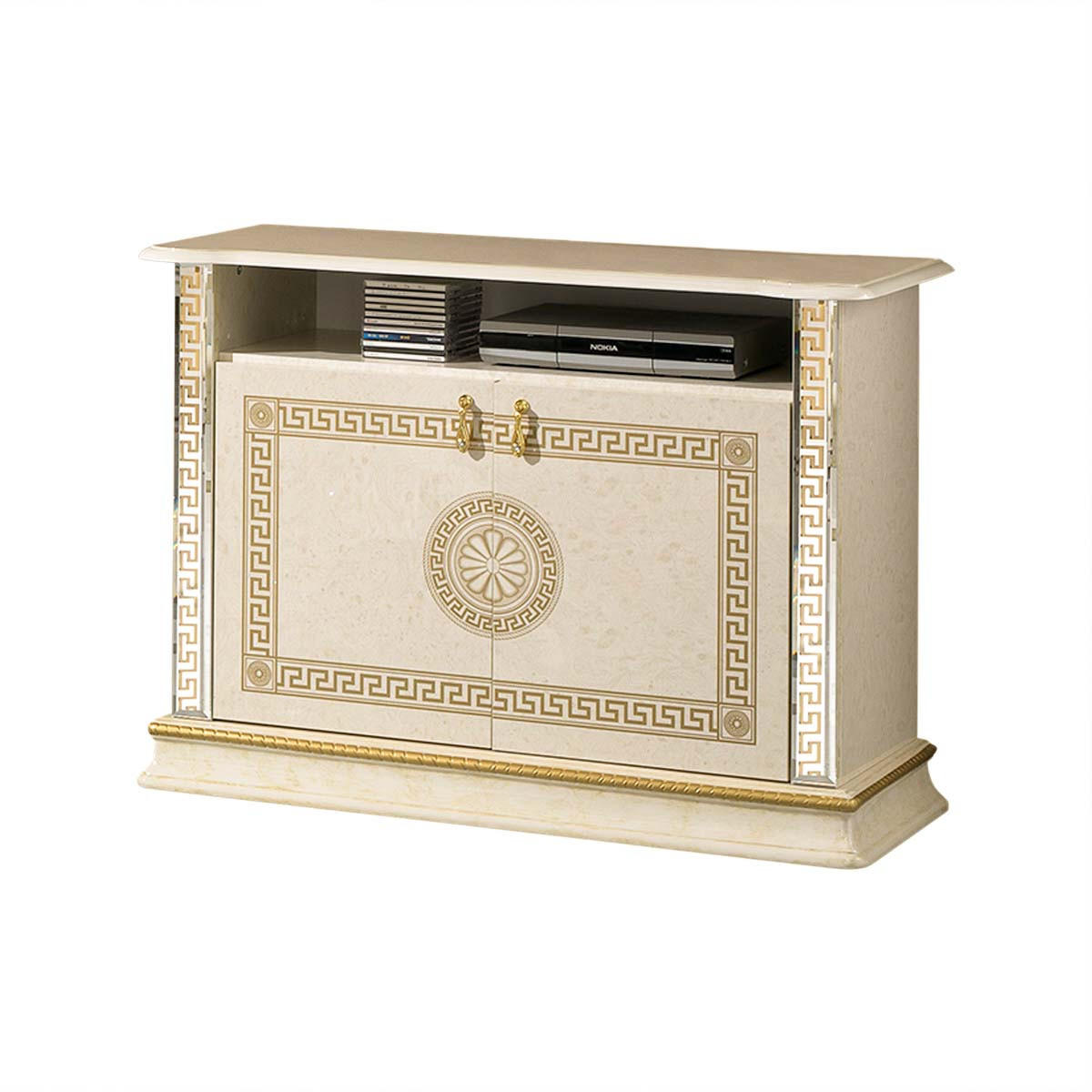 LOWBOARD VENUS in Beige/Gold - Beige/Goldfarben, Holzwerkstoff/Metall (100/77/50cm) - Interdesign24