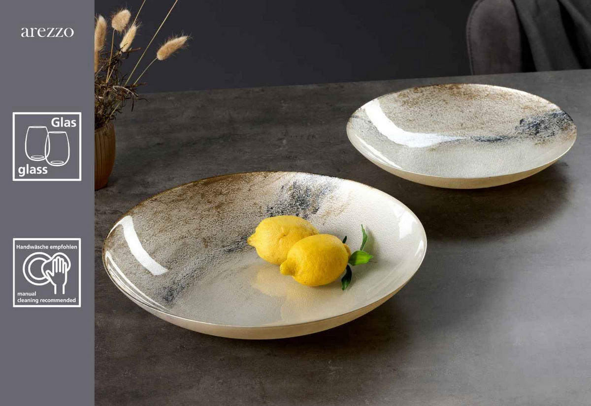 DEKOSCHALEN Arezzo braun ø 33 cm 4er Set - Braun, Glas (33cm) - Ritzenhoff Breker