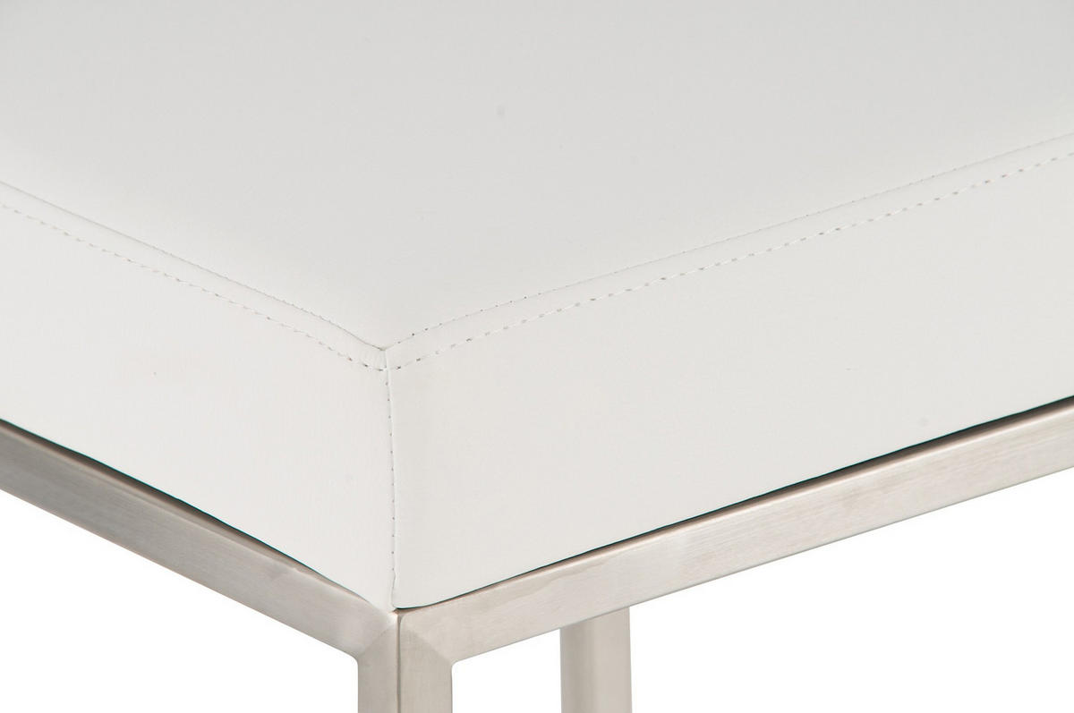 BARHOCKER Montreal 37x37x85 cm weiß - Weiß, Leder (37/85/37cm) - furnicato