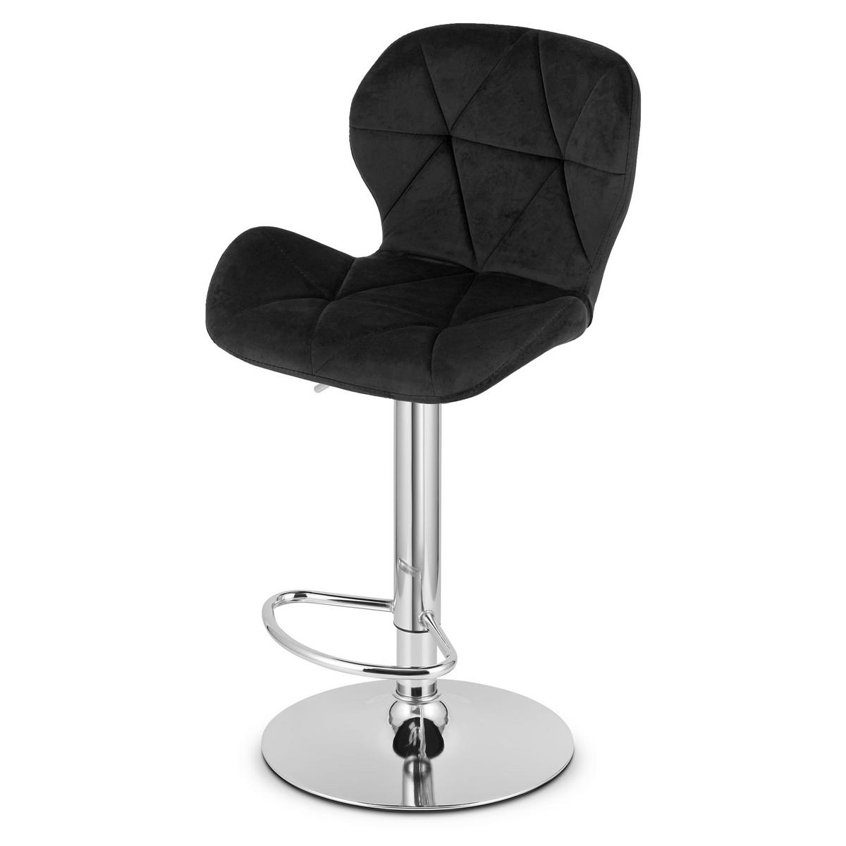 BARHOCKER WEST schwarzer Sitz, Chrombasis - Schwarz, Textil (46/111/48.5cm) - Valora