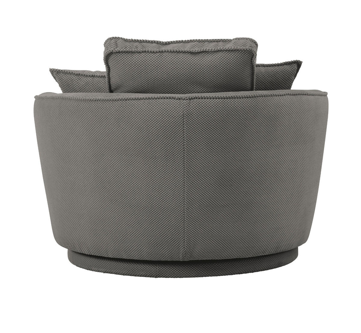 DREHSESSEL grau Web-Velours, XL Sessel 360° drehbar inklusive 3 x Kissen - Grau, Kunststoff/Textil (120/86/120cm)
