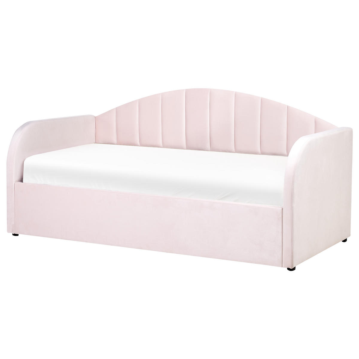 TAGESBETT 90/200 cm Pastellrosa Eyburie - Pink, Textil (90/200cm) - Beliani