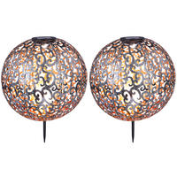 LED AUSSENLEUCHTE Schwarz Metallgemustert 2er Set - Schwarz, Metall (40/40/28.5cm)