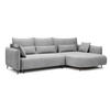 ECKSOFA Oblivio Grau Velours - Schwarz/Grau, Textil/Metall (285/200cm) - Selsey