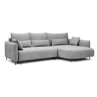 ECKSOFA Oblivio Grau Velours - Schwarz/Grau, Textil/Metall (285/200cm) - Selsey