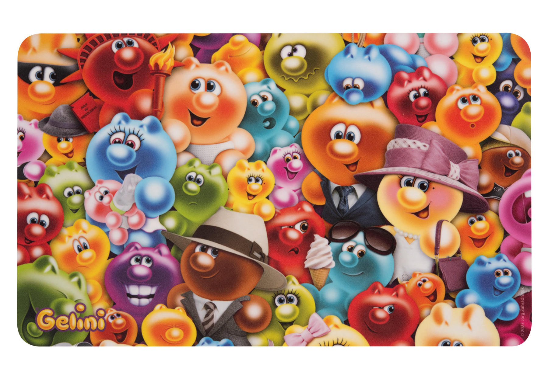 BRETTCHEN Gelini Allover Mehrfarbig 14,5 x 23,5 cm - Multicolor, Kunststoff (14.5/23.5cm) - United Labels