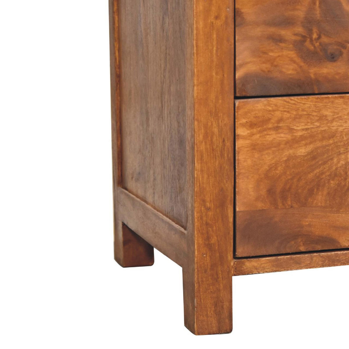 NACHTTISCH Aspen mit 2 Schubladen, Braun - Messingfarben/Braun, Mangoholz/Holz (35/60/45cm) - Artisan Furniture