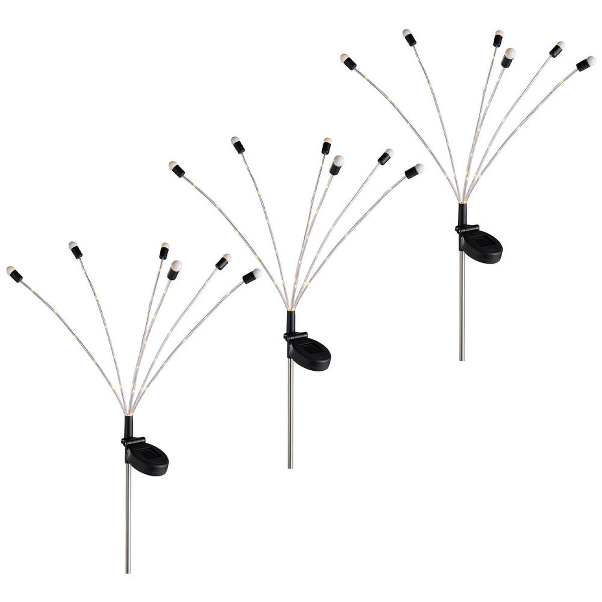 LED AUSSENLEUCHTE Solar Schwarz Weiß - Schwarz, Metall (5/6/70cm)