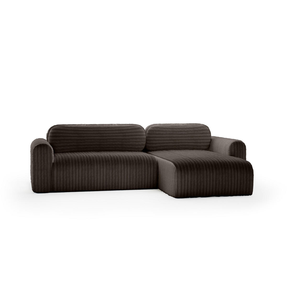 ECKSOFA mit Schlaffunktion Emmen, Dunkelbraun - Dunkelbraun, Textil (286/100cm) - Fedve