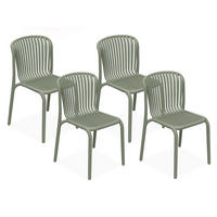 GARTENSTUHL FICCARI 4-er Set, Olive - Olivgrün, Kunststoff (52/82.5/53cm) - KONSIMO®