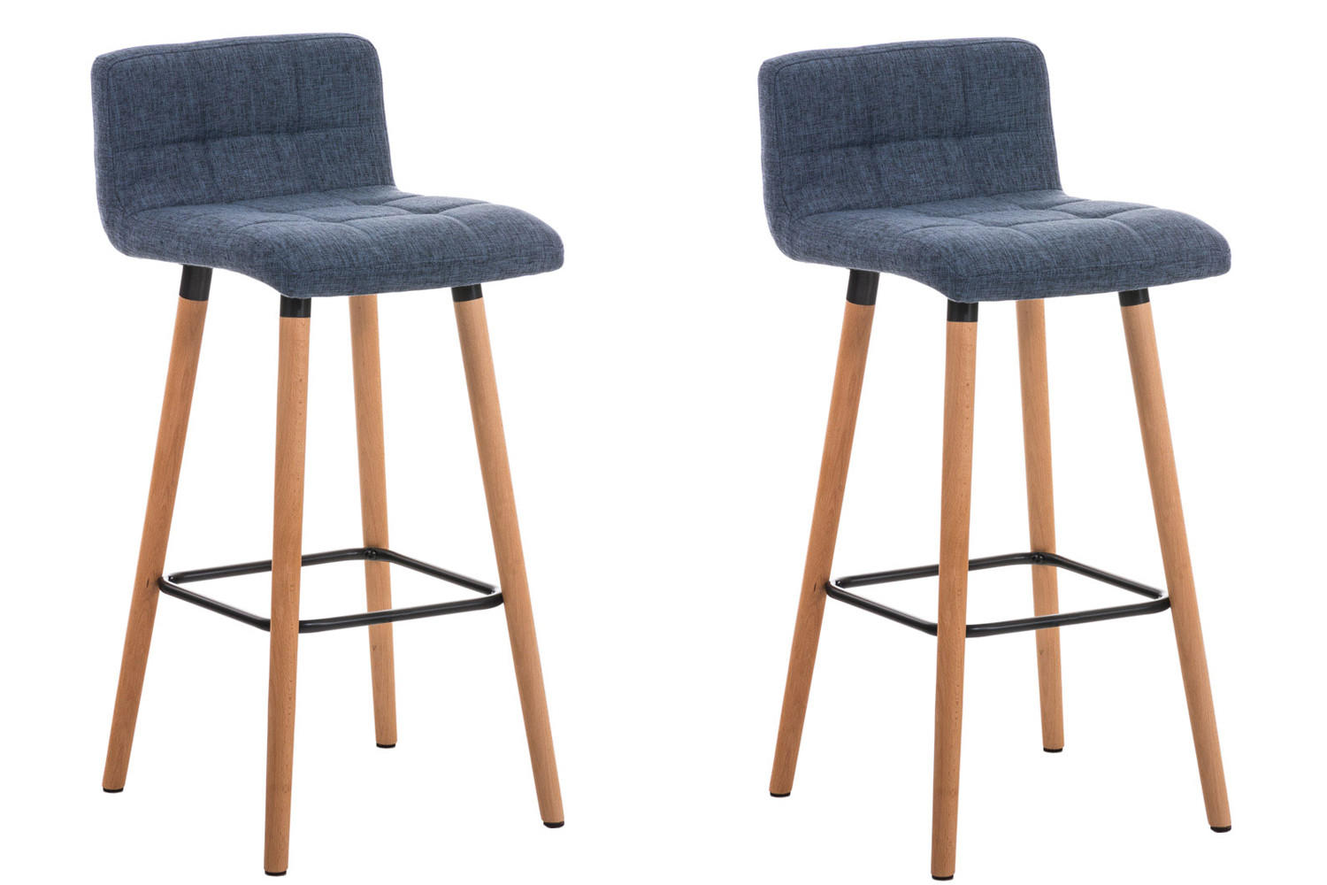 BARHOCKER 2er Set Stoff blau - Blau, Textil (49/42/94cm) - CLP