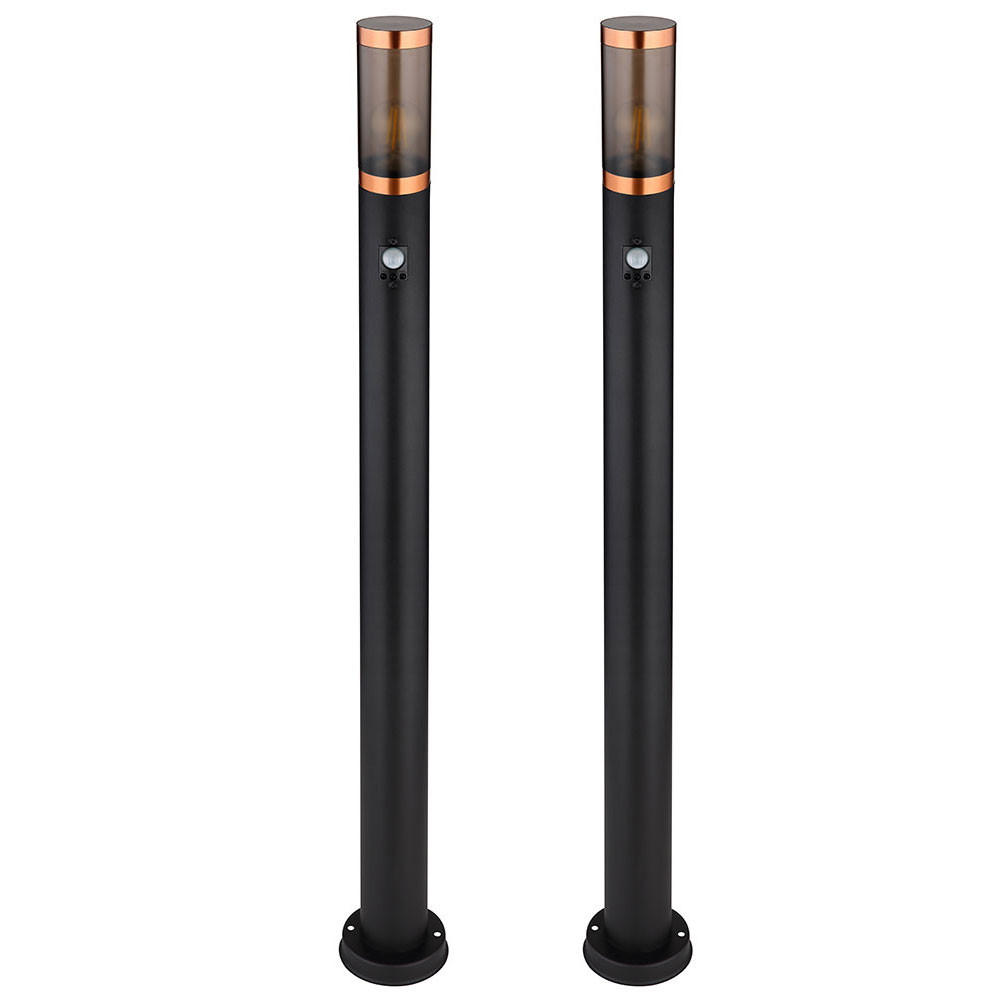 AUSSENLEUCHTE Edelstahl Schwarz Matt - Schwarz, Metall (7.6/7.6/110cm) - Globo Lighting