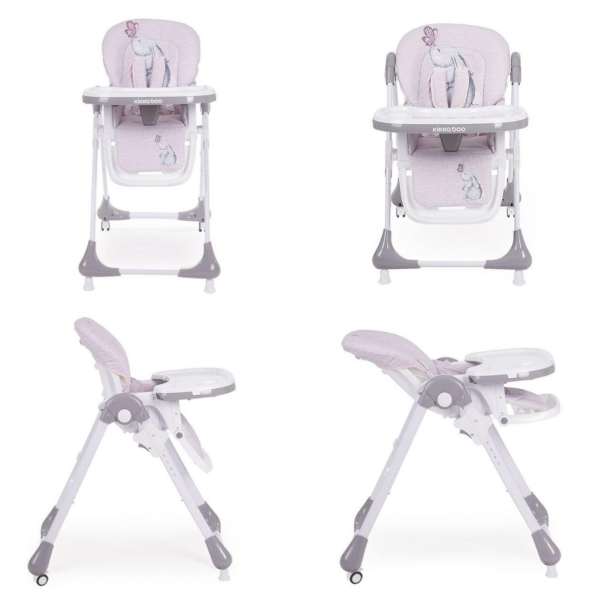 HOCHSTUHL Sweet rosa Rückenlehne verstellbar, Becherfassung Tisch abnehmbar - Rosa, Kunststoff (82/104/52cm) - Kikka boo