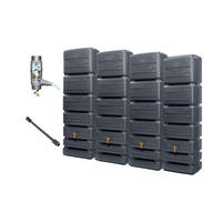 WANDTANK Komplett-Set 1400 L graphite grey 4 x 350 L inkl. Verbindungsset, Kunststoff-Auslaufhahn und Fallrohranschluss - Grau, Kunststoff (270/184/39cm) - 4rain