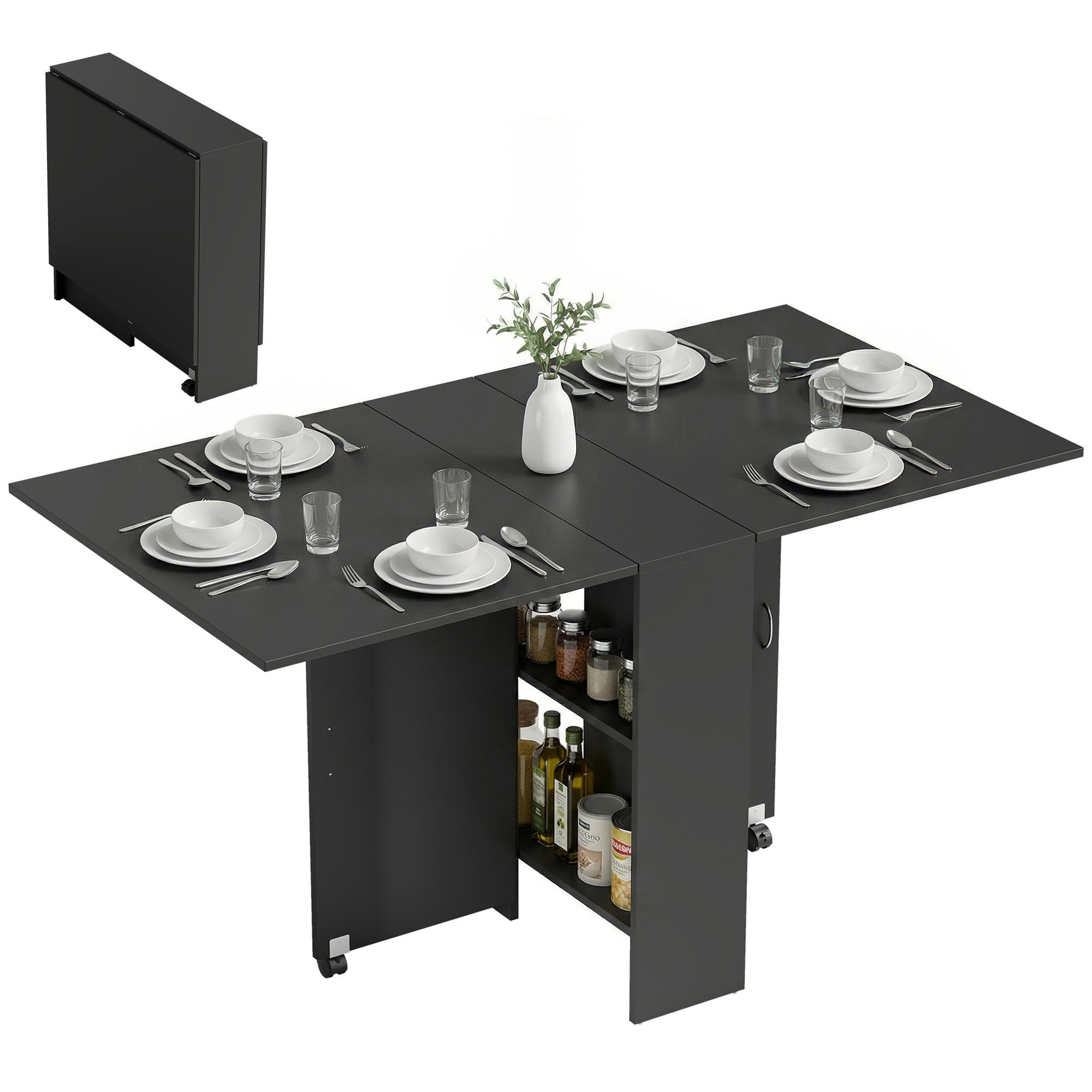 ESSTISCH Schwarz 1 Stück - Schwarz, Kunststoff (140/75/74cm) - GiPP