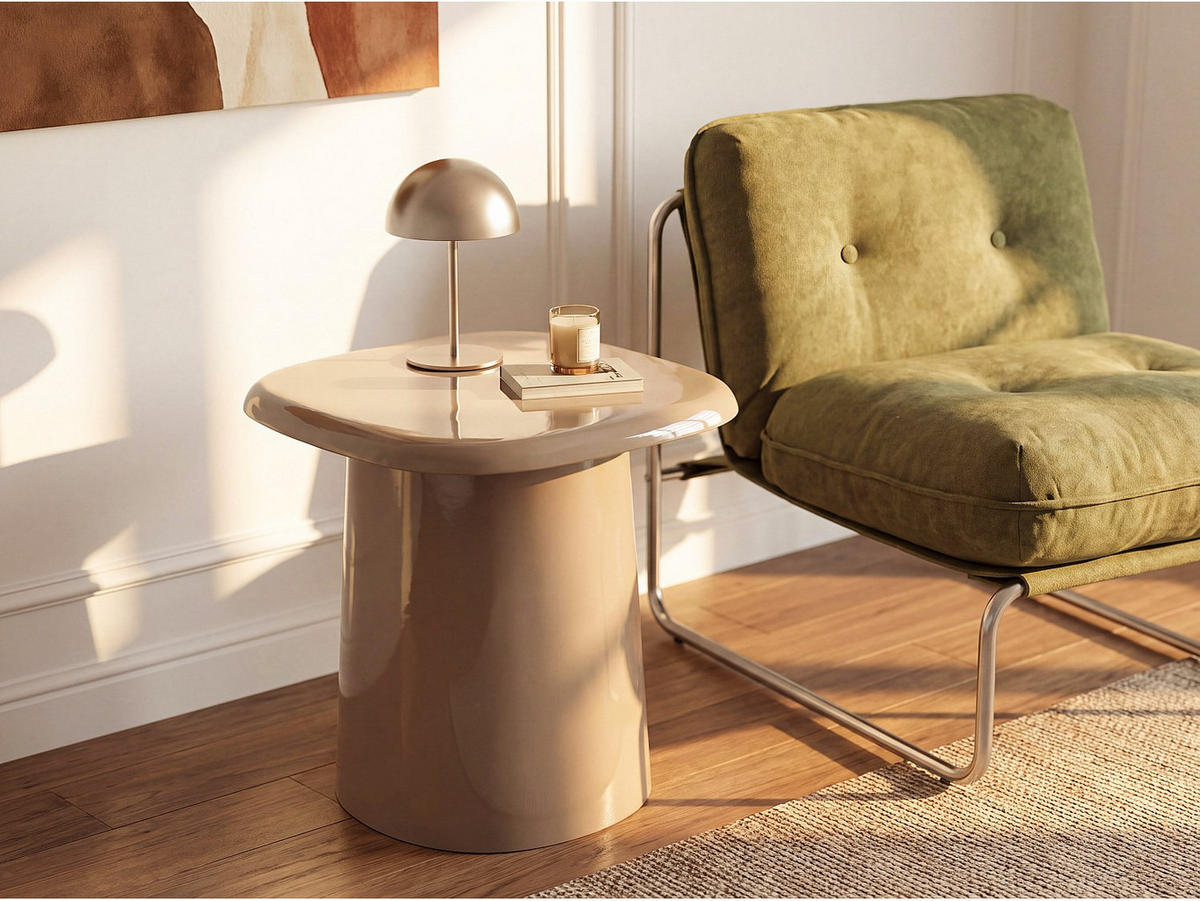 BEISTELLTISCH - 40 cm x 40 cm - metall - taupe Lonira - Taupe, Metall (40/40/45cm) - Vente-Unique