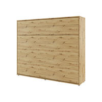 SCHRANKBETT Bed-Concept BC-14 160x200 mit weißer LED Beleuchtung - Eiche Artisan/Grau, Holz/Holzwerkstoff (160/200cm) - MIRJAN24