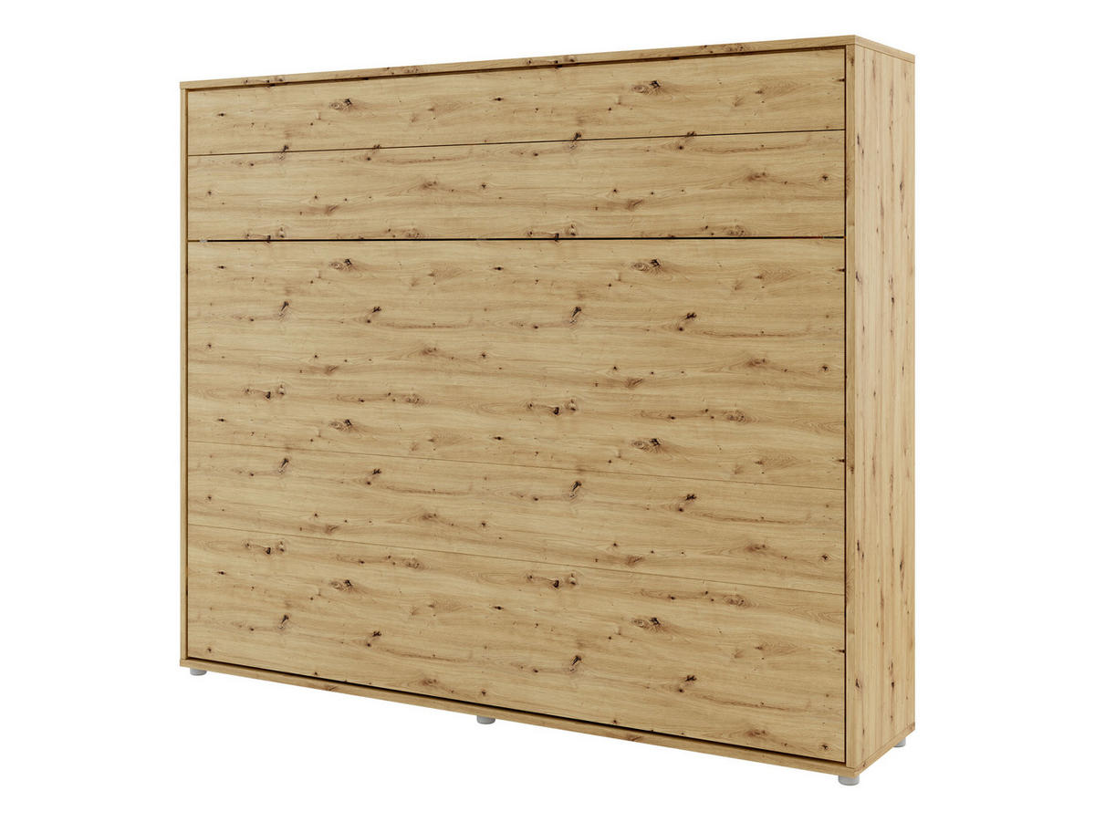 SCHRANKBETT Bed-Concept BC-14 160x200 mit weißer LED Beleuchtung - Eiche Artisan/Grau, Holz/Holzwerkstoff (160/200cm) - MIRJAN24