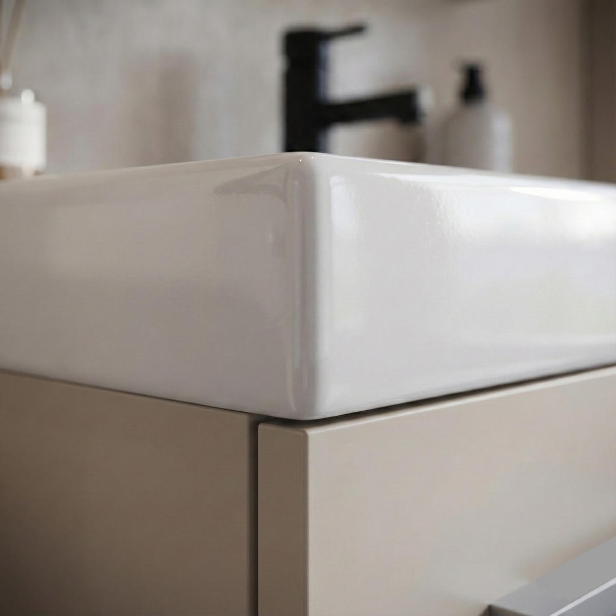 BADMÖBEL-SET Mirano 5 Teile Cashmere - 60 x 35 x 51 cm - Kaschmir, Holz (60/47/35cm) - Badplaats