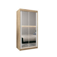 SCHWEBETÜRENSCHRANK 200/100/62 2-türig - Silberfarben/Weiß, Holz/Kunststoff (100/200/62cm) - Abiks Möbel