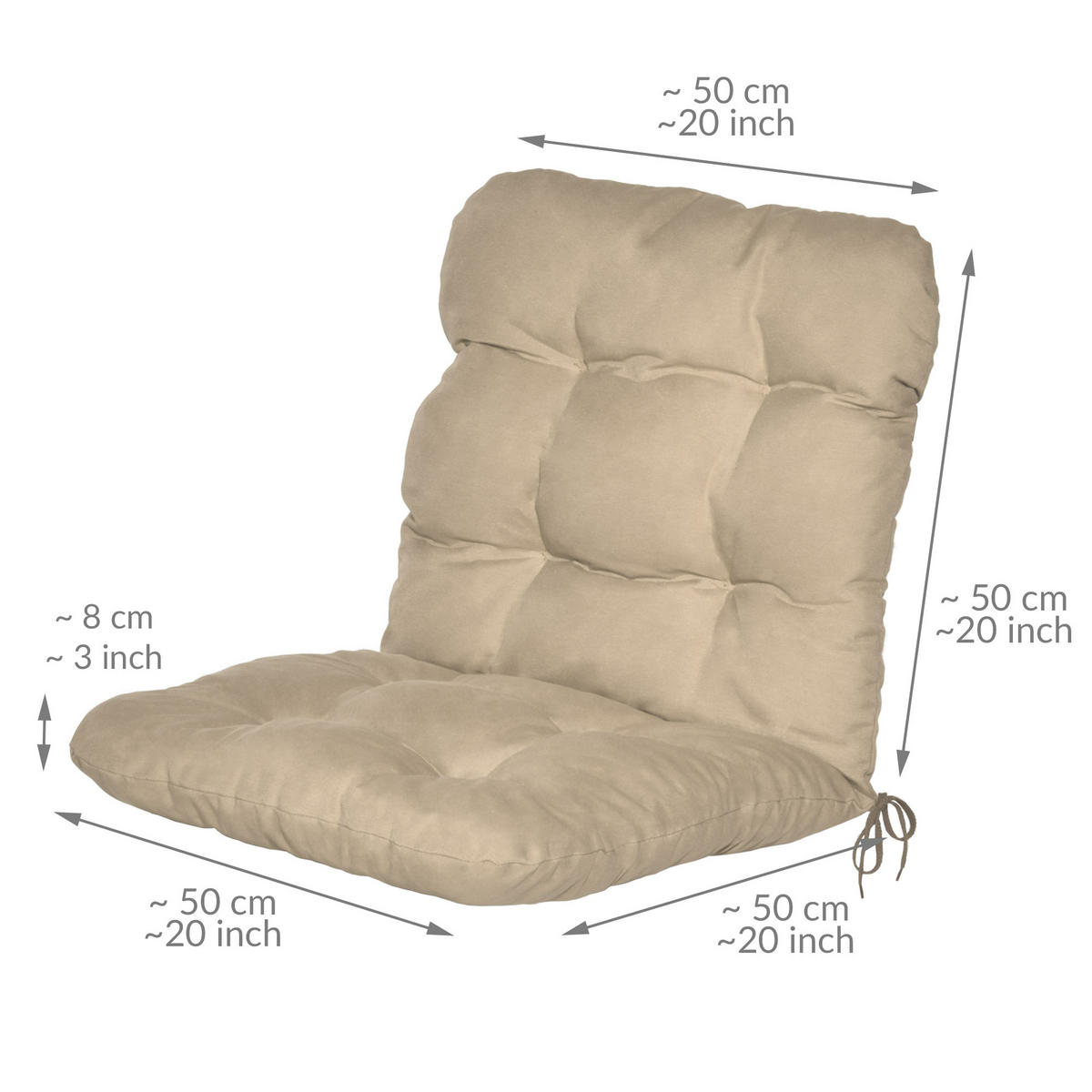 NIEDERLEHNERAUFLAGE Flair NL 100/50/8cm Natur (4tlg) - Naturfarben, Textil (50/8/100cm) - Beautissu 