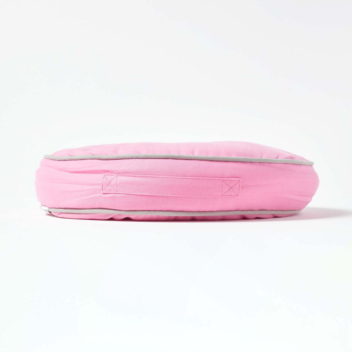 BODENKISSEN rund, rosa-grau, Ø 43/7 cm - Rosa, Textil (43/43/7cm) - Homescapes
