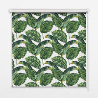 VNÚTORNÁ roleta - okenná roleta - roleta - 100x140 cm - Exotické listy - zelená, plast (100/140/0.5cm) - TULUP