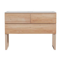 DOPPELWASCHTISCH - 120 cm x 45 cm - Holz, Platte - Naturfarben Hell - TARELO - Naturfarben, Holz (120/88/45cm) - Vente-Unique