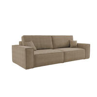 SCHLAFSOFA HUGO, Sofa mit Schlaffunktion und Bettkasten, Farbe: Hellbraun, Cordstoff - Hellbraun, Textil (244/83/98cm) - VENASI MÖBEL