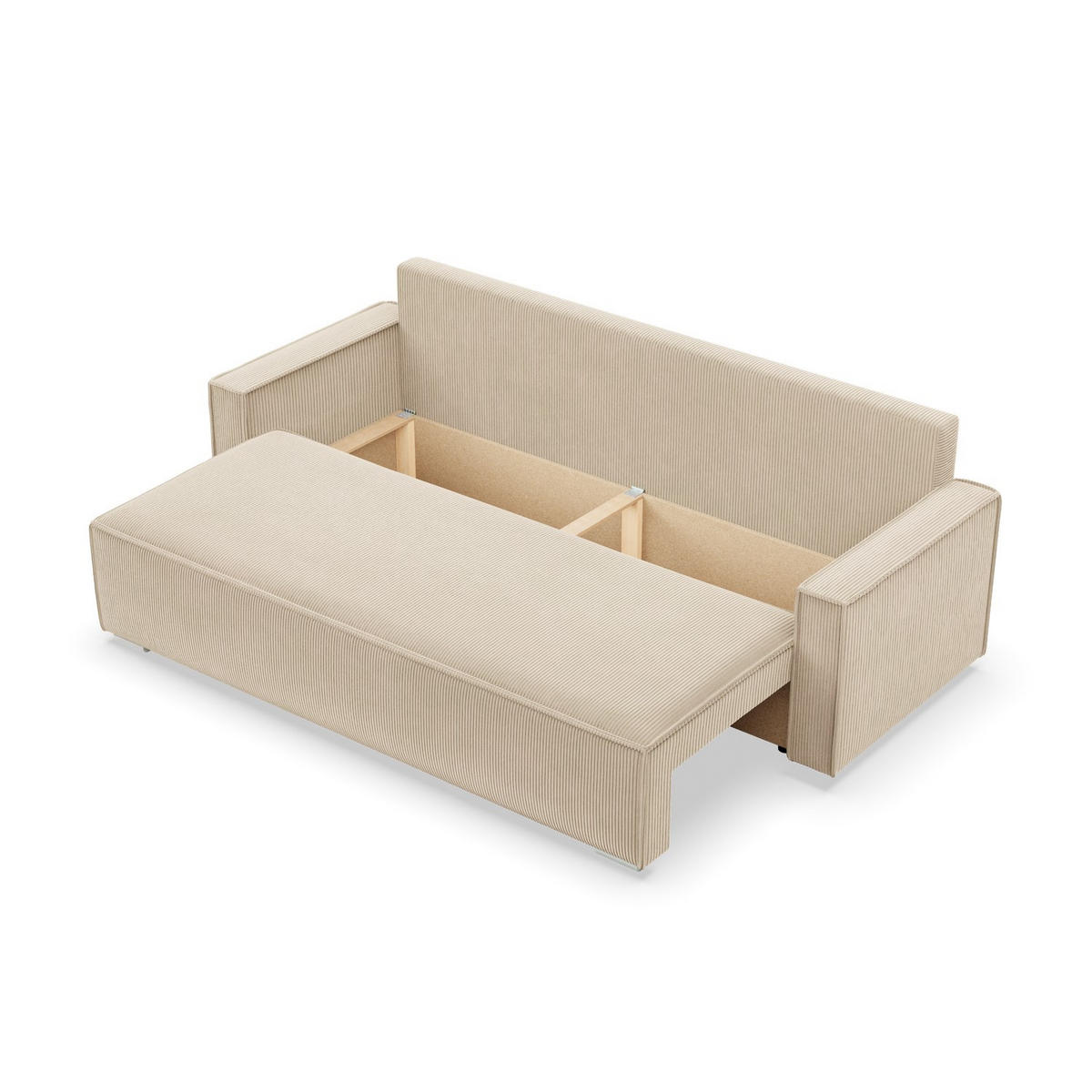 SOFA 3-SITZER MIT SCHLAFFUNKTION NOTO Beige - Beige, Textil (95/92/220cm) - Mebligo