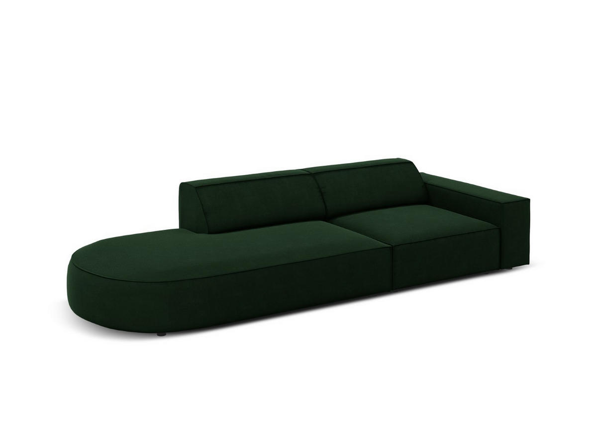 LINKES-SOFA Jodie aus Samt flaschengrün 3 Sitzplätze - Dunkelgrün, Textil (262/70/102cm) - Micadoni