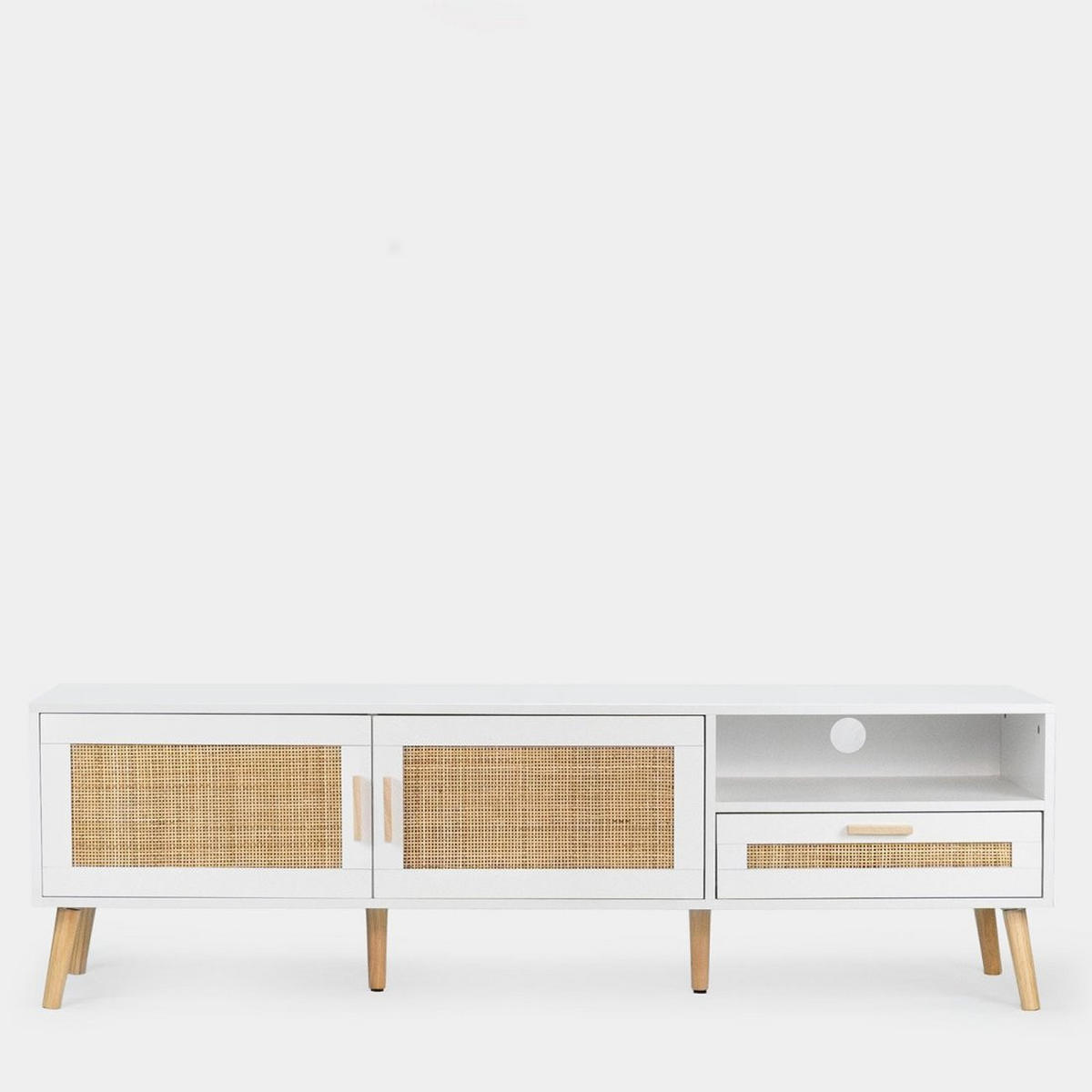 TV-ELEMENT Tahiti Weiß 160 cm x 50 cm - Weiß, Holzwerkstoff (160/50/40cm)