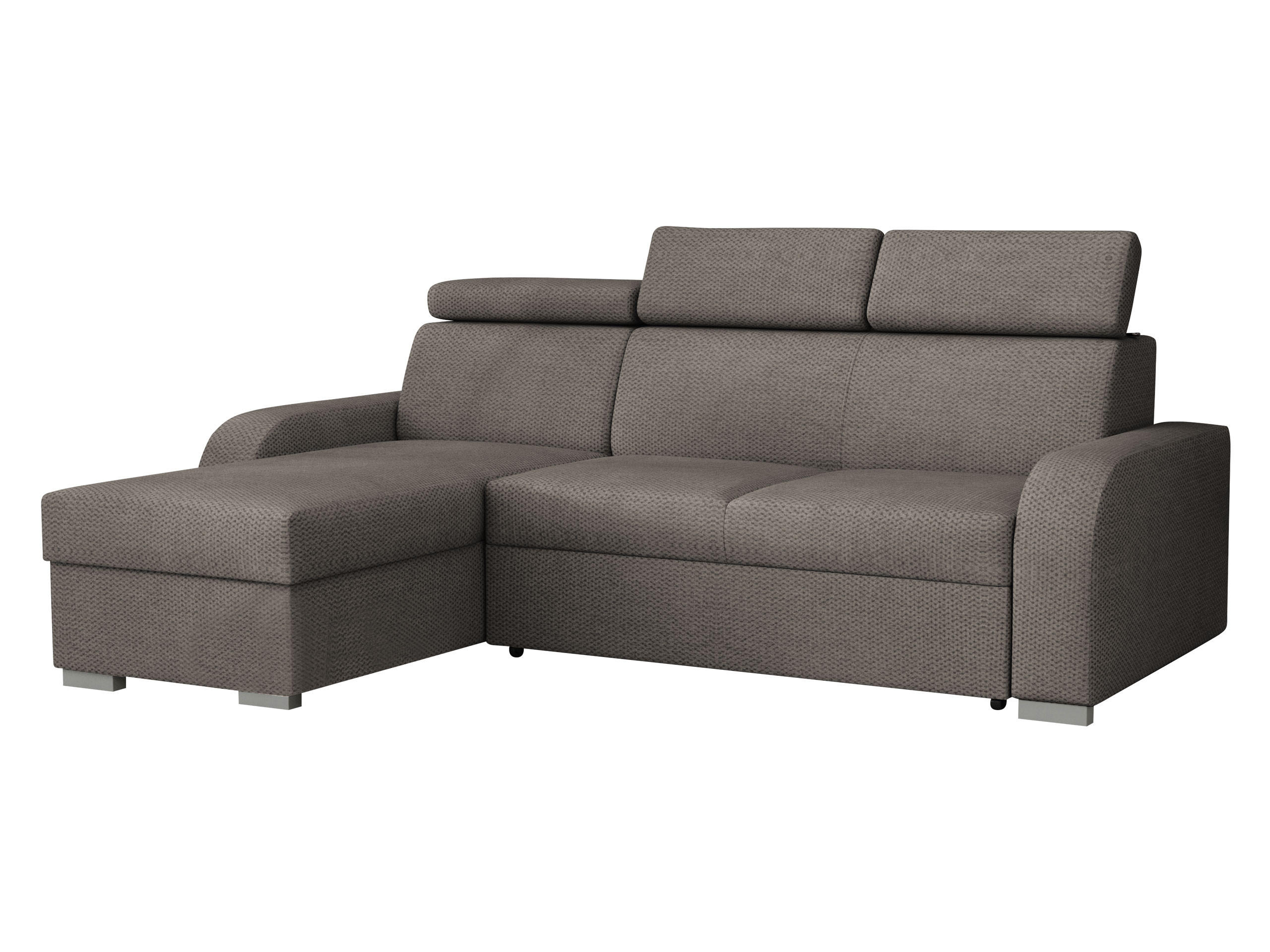 ECKSOFA Oslo 2rLC - Hellbraun/Silberfarben, Holz/Textil (235/170cm) - MIRJAN24