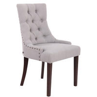 ESSZIMMERSTUHL Aboli Stoff, antik Grau - Dunkelbraun/Grau, Holz/Textil (55/92/58cm) - TPFLiving