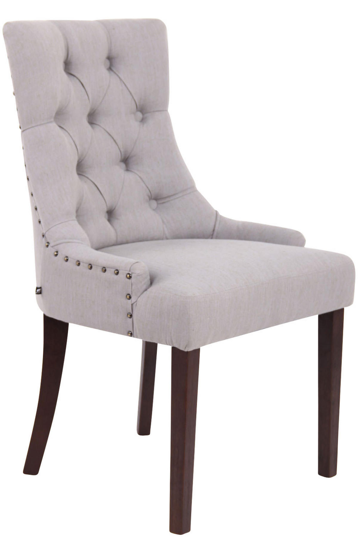 ESSZIMMERSTUHL Aboli Stoff, antik Grau - Dunkelbraun/Grau, Holz/Textil (55/92/58cm) - TPFLiving
