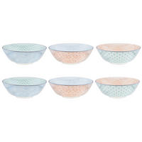 SCHALEN Pattern Ø21cm - 6er-Set - Pastel - Pink, Keramik - Björn