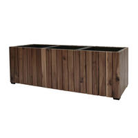 PFLANZKASTEN Colorado 2, 33x93x31 cm, Akazienholz, dunkel Braun - Dunkelbraun, Holz (33/31/93cm) - dasmöbelwerk