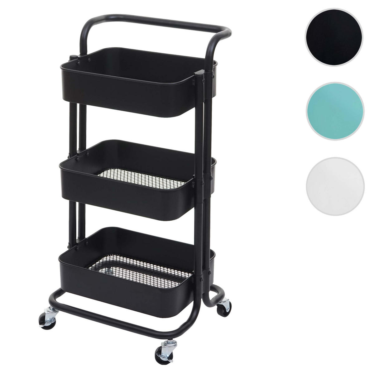 SERVIERWAGEN MIT GRIFF Schwarz - Schwarz, Metall (44/86/37cm) - MCW